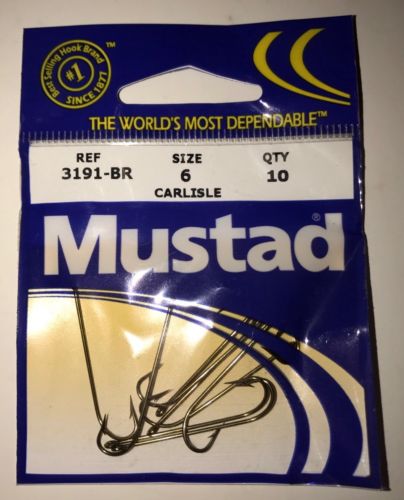 Mustad Poly Bag Hooks Bronze Carlisle 10 Per Carton - Size 16 Order 10