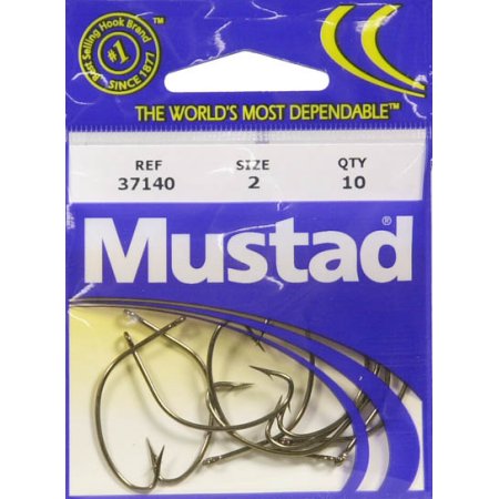 Mustad Poly Bag Hooks Bronze Wide Gap 10 Per Carton Order 10