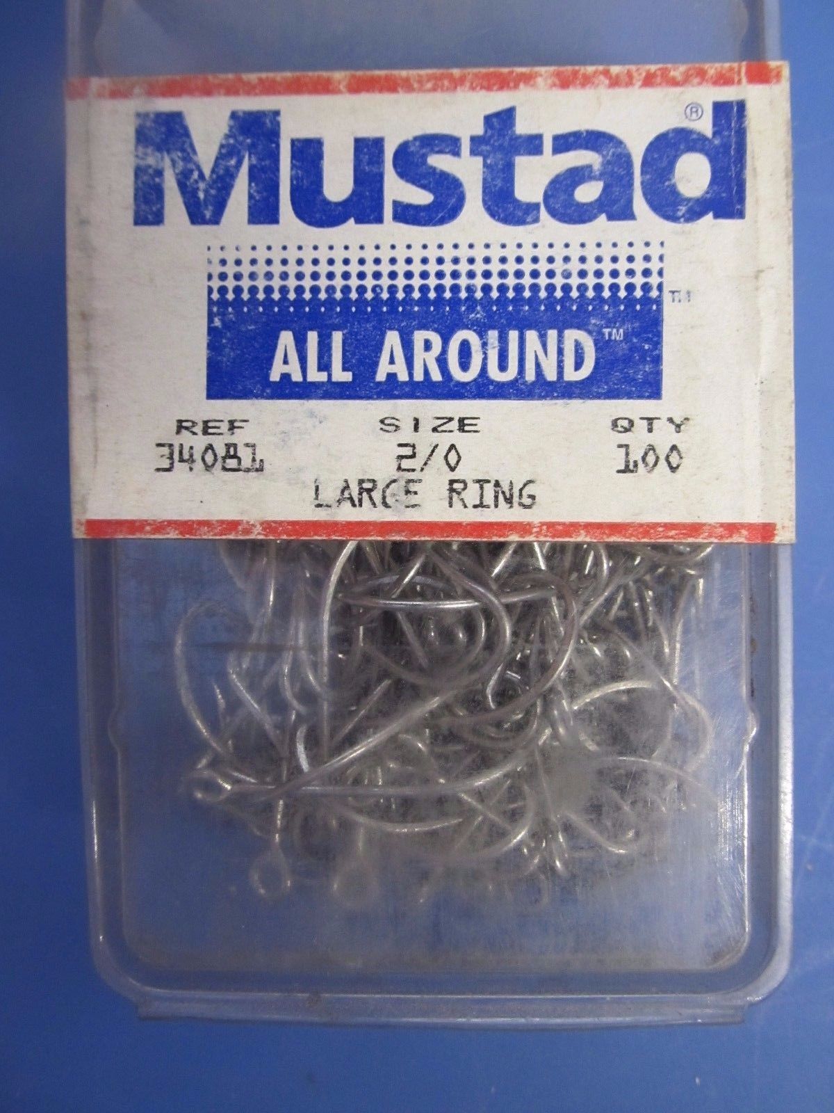 Mustad Oshaugnessy Hook Cadmium/Tin Big Eye 100 Per Box - Size 1/0