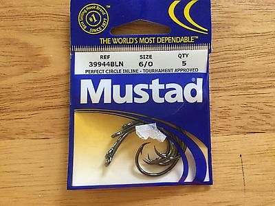 Mustad Demon Circle Hook Black Nickel Size 1/0 8 Per Pack