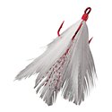 Mustad Ultra Needle Point Feather Treble Red With White Feather - 2 Per Pack - Size 6