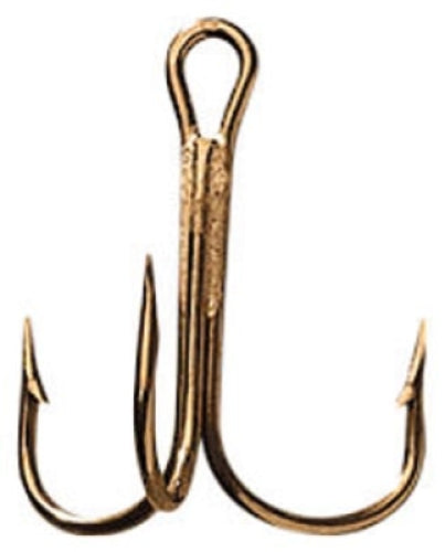 Mustad Treble Hook Gold Size 14, 25 Per Box