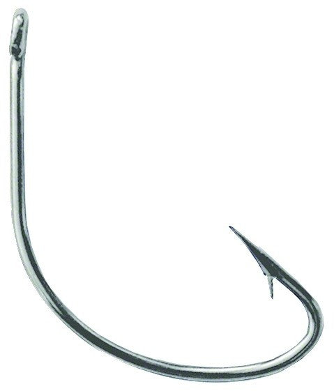 Mustad Poly Bag Hooks Nickel Wide Gap 10 Per Carton Order 10 - Size 1/0 Hollow Point