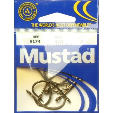 Mustad Poly Bag Hooks Bronze O-Shaughnessy 1/0 Extra Short - 10 Per Carton Order 10