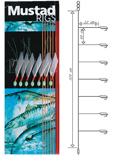 Mustad Piscator Bait Rig 6 5 Hook 10 Packs Per Carton