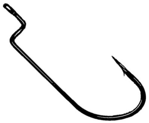 Owner Worm Hook Red X-Strong Offset Size 2/0