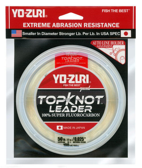 Yo-Zuri Top Knot Fluorocarbon Leader Line Natural Clear 15Lb 30 Yd R1228-NC